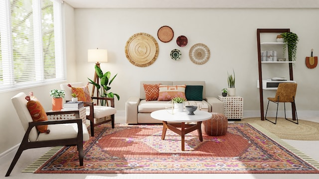 colorful living room rug