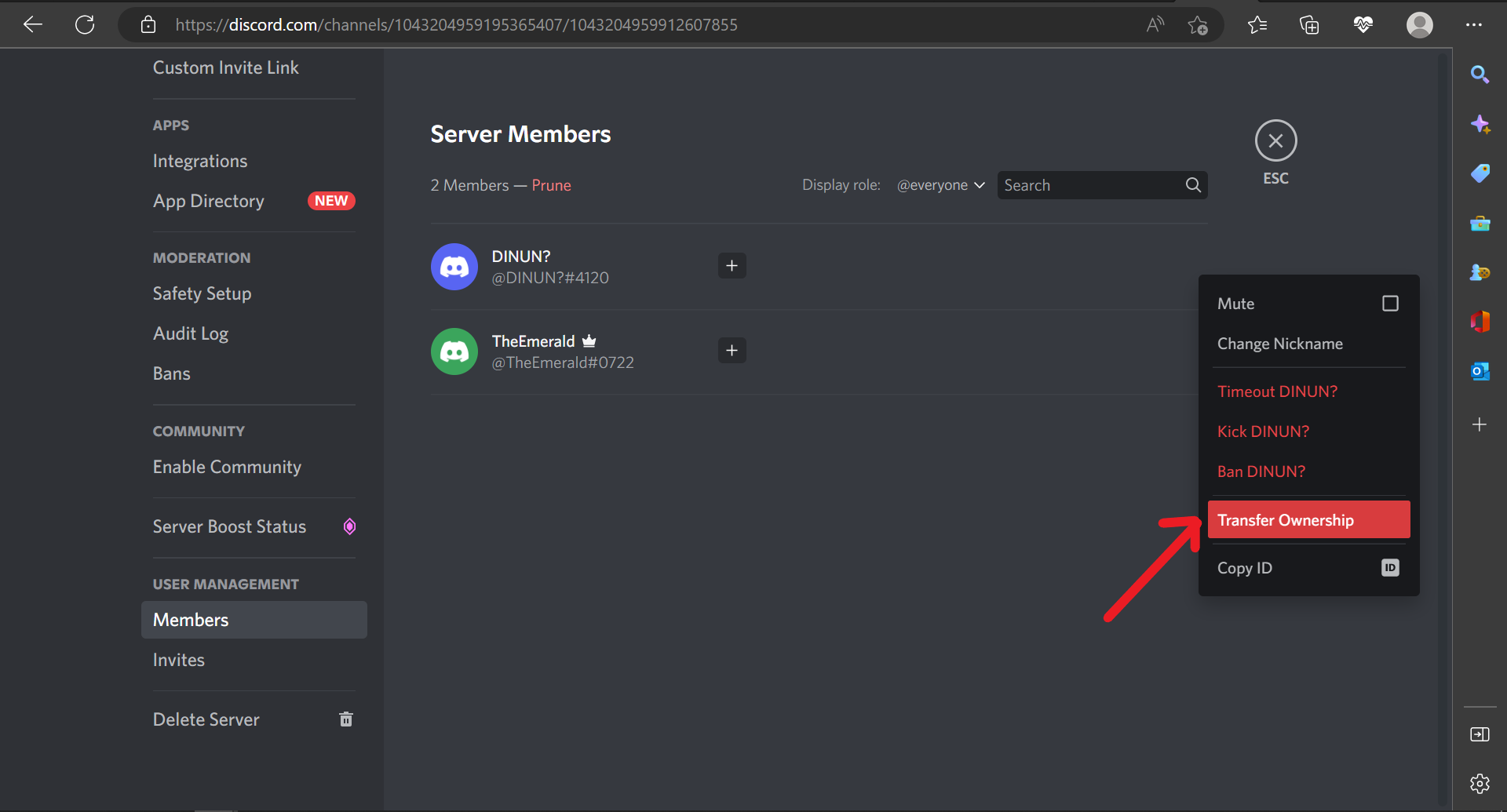 Discord transfer ownership - 1