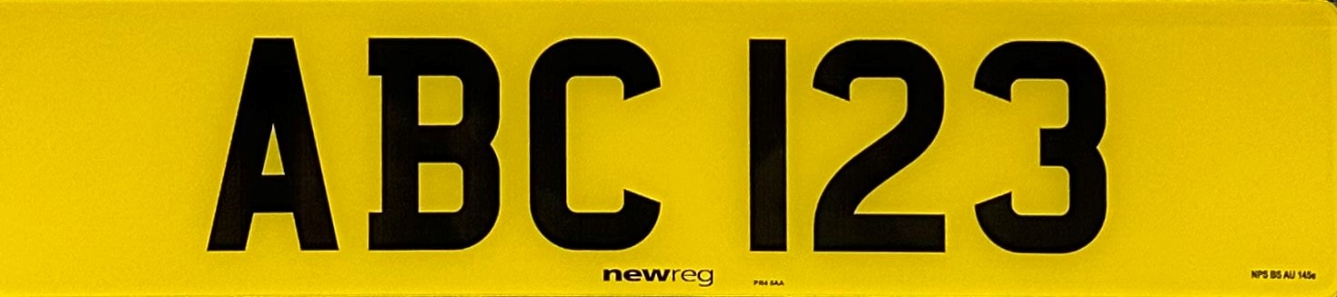 new reg number plates ABC 123