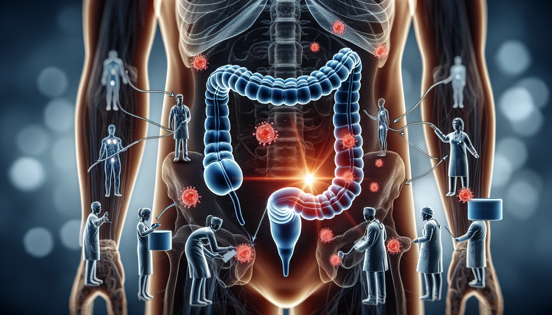 Illustration of adjuvant therapies for colon cancer treatment