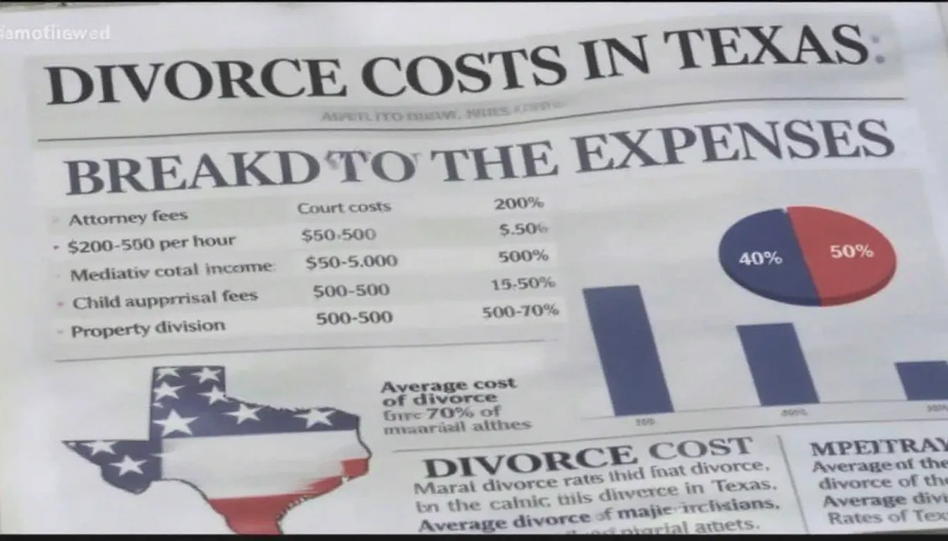 An overview of average divorce costs in Texas, including various expenses involved.