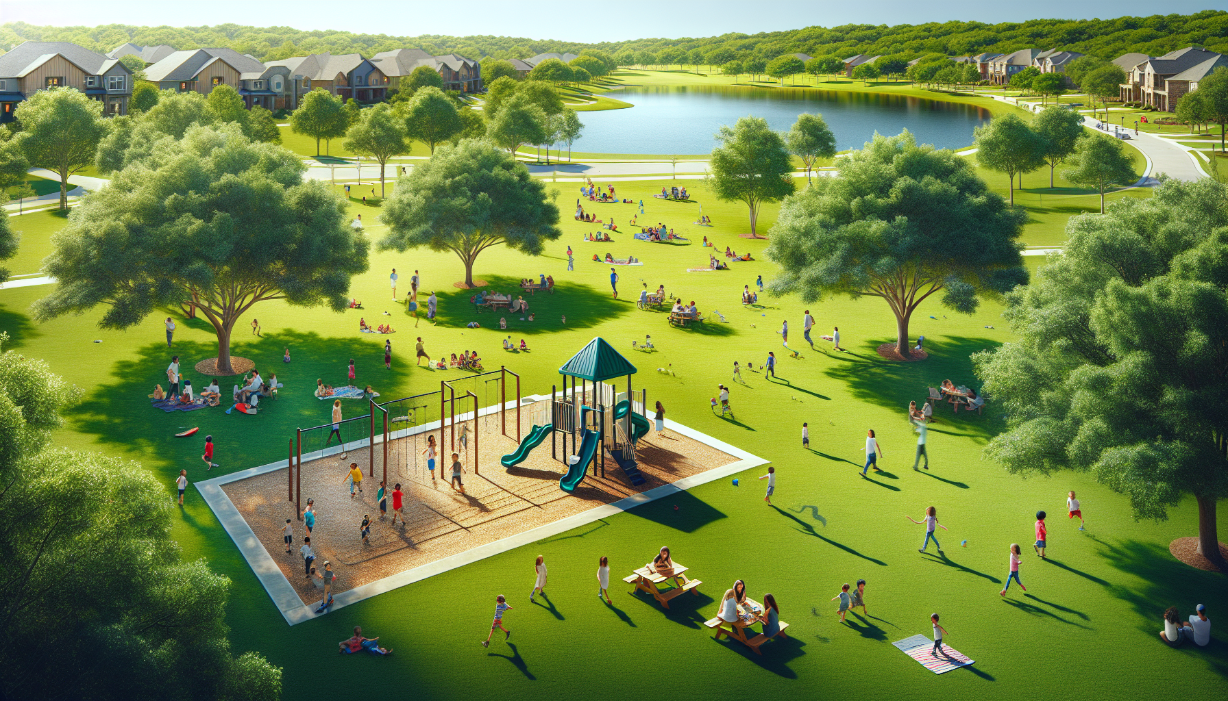 Family-friendly parks in acreage neighborhoods
