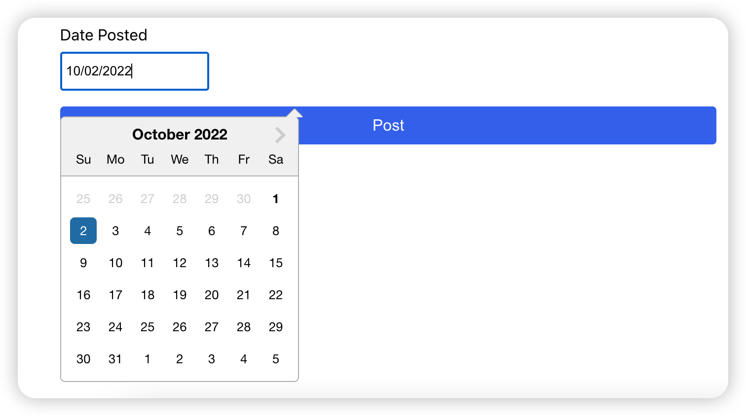 react hook form datepicker