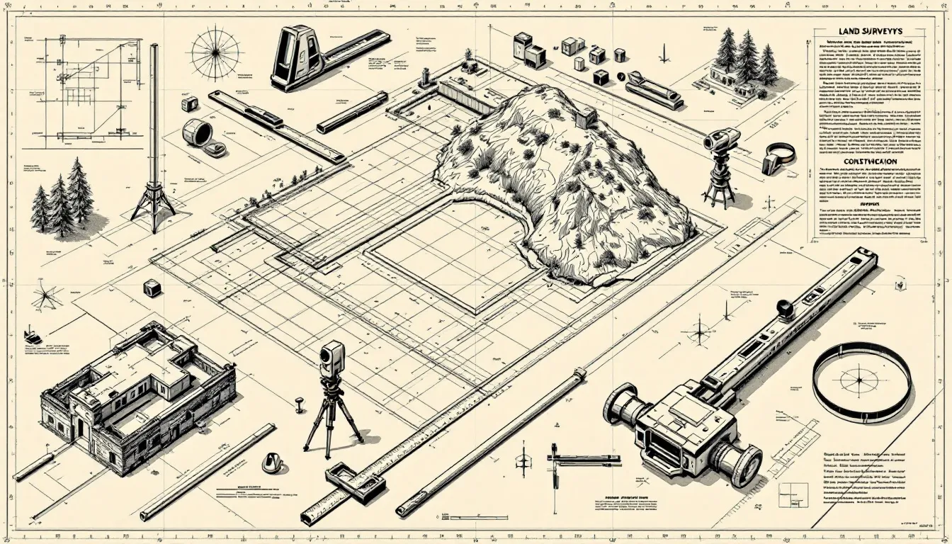 Applications of land surveying in construction.