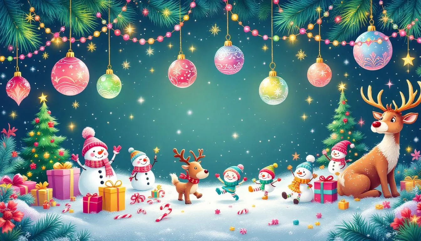 Beaded ornaments sparkling under holiday lights.