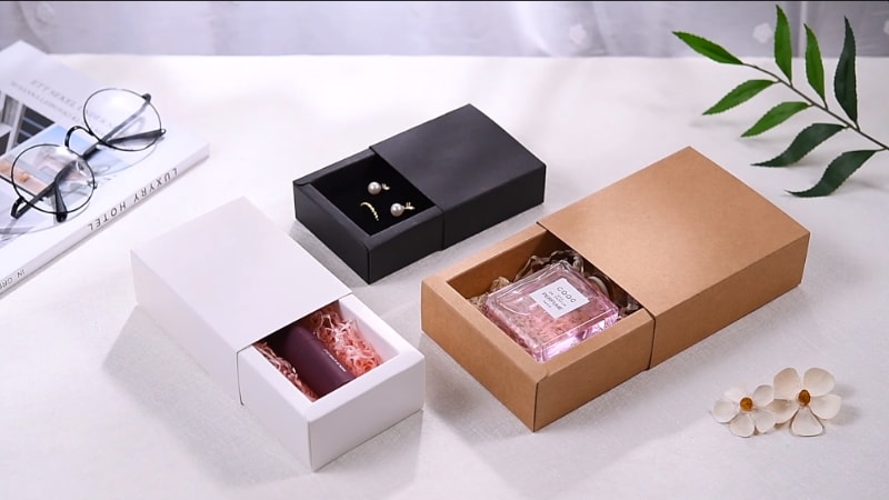 Aesthetic paper drawer box packaging 