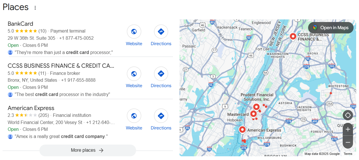local seo for credit card companies