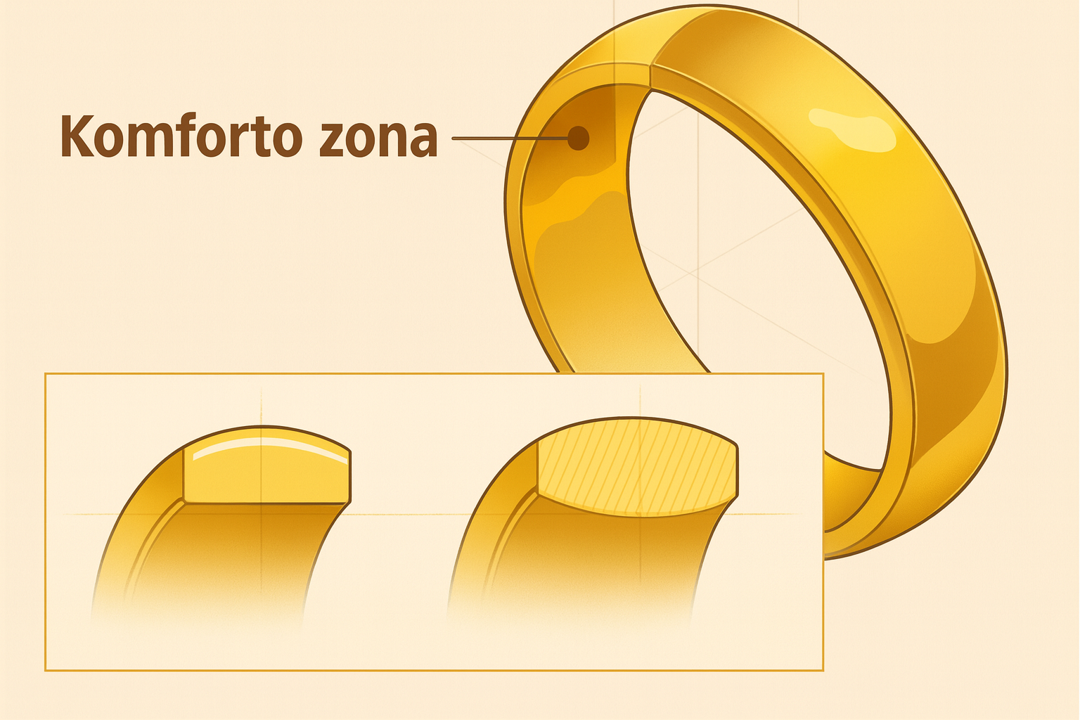 Iliustracija, kurioje matosi žiedo komforto zona