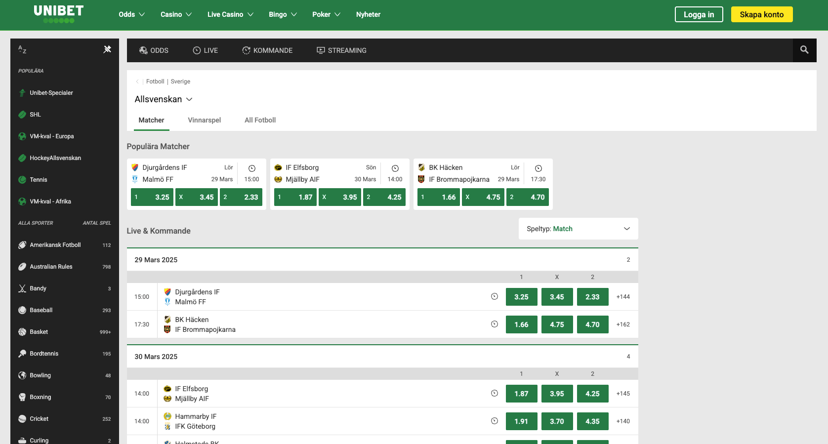 Unibet allsvenskan 2025