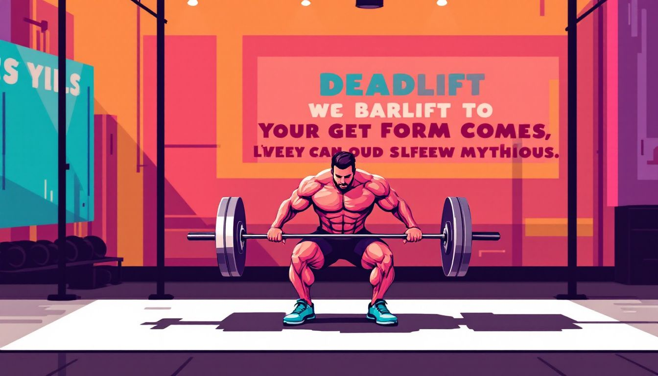 A person performing a barbell deadlift with proper form, showcasing the correct technique for determining reps based on fitness goals.