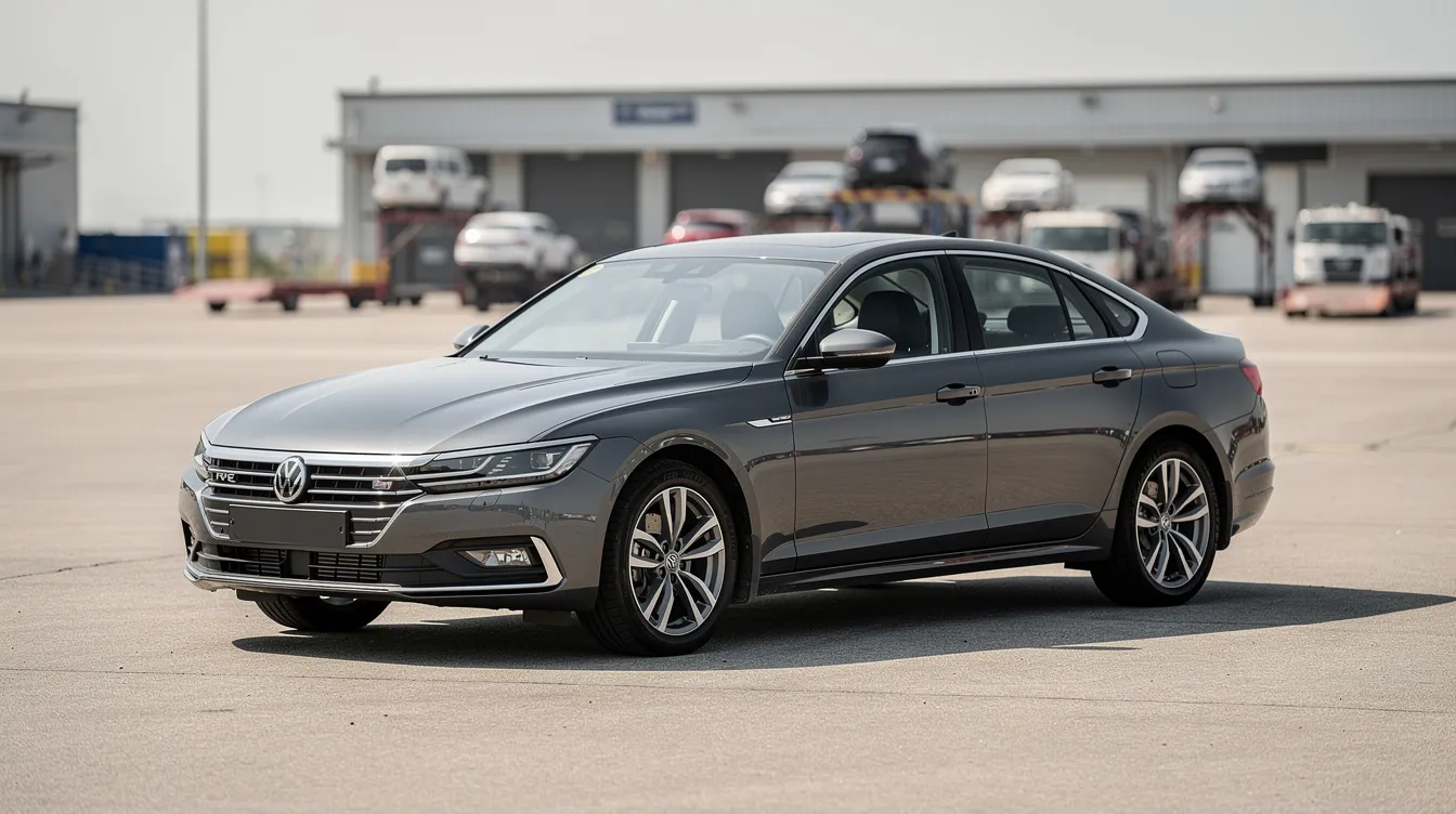 A clean sedan with its doors closed is positioned for auto transport, showcasing its readiness for shipping. This vehicle is ideal for those looking for reliable Mississippi car shipping services, ensuring a smooth and efficient transport process.