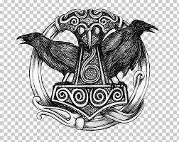 Thor: God Of Thunder Odin Mjölnir The Raven PNG, Clipart, Black And White,  Brand, Cartoon, Crow,