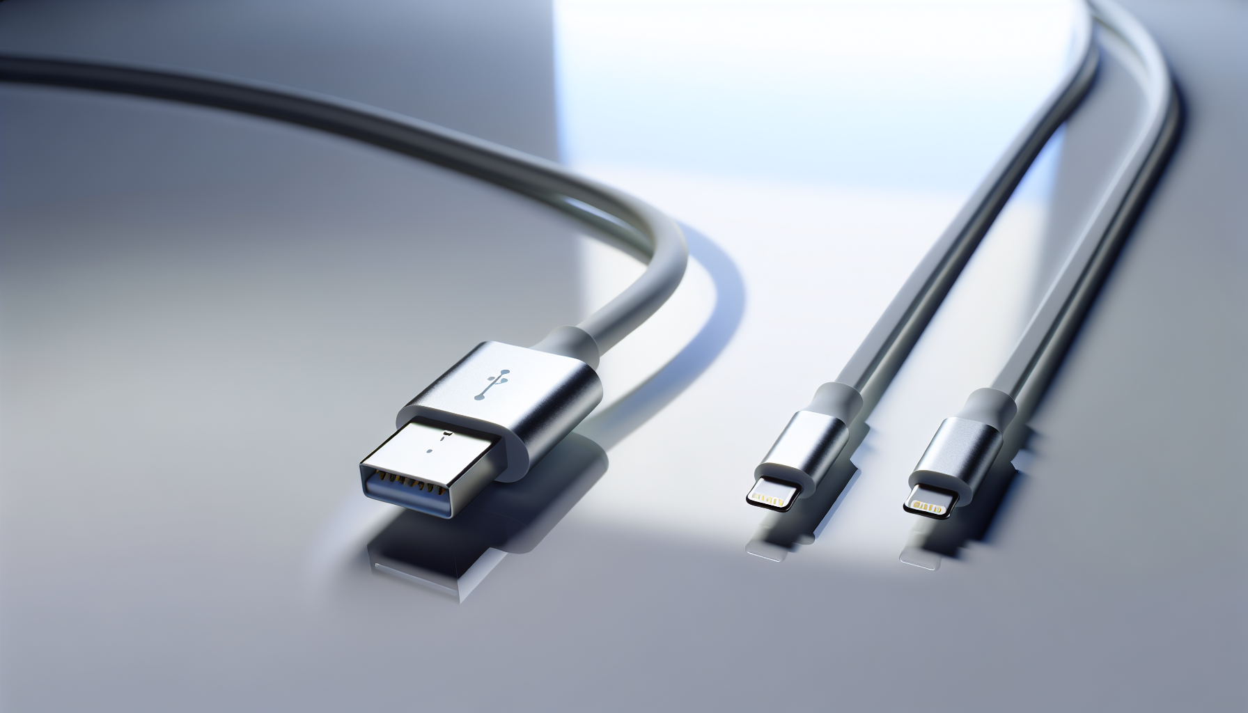 Comparison of short and long USB C to Lightning cables
