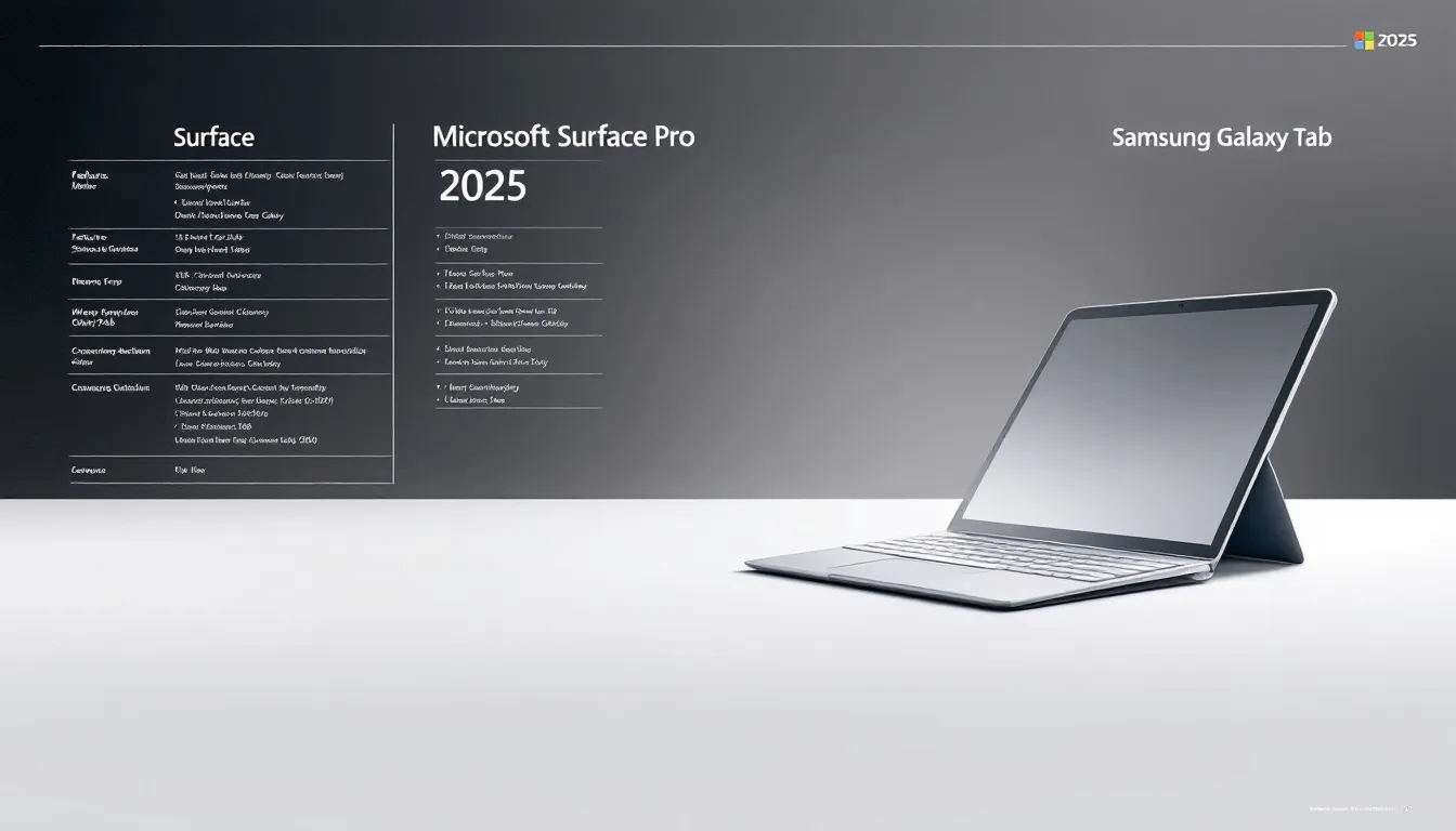 Die besten Windows Tablets 2025 im Überblick, einschließlich des Microsoft Surface Pro und Samsung Galaxy Tab.
