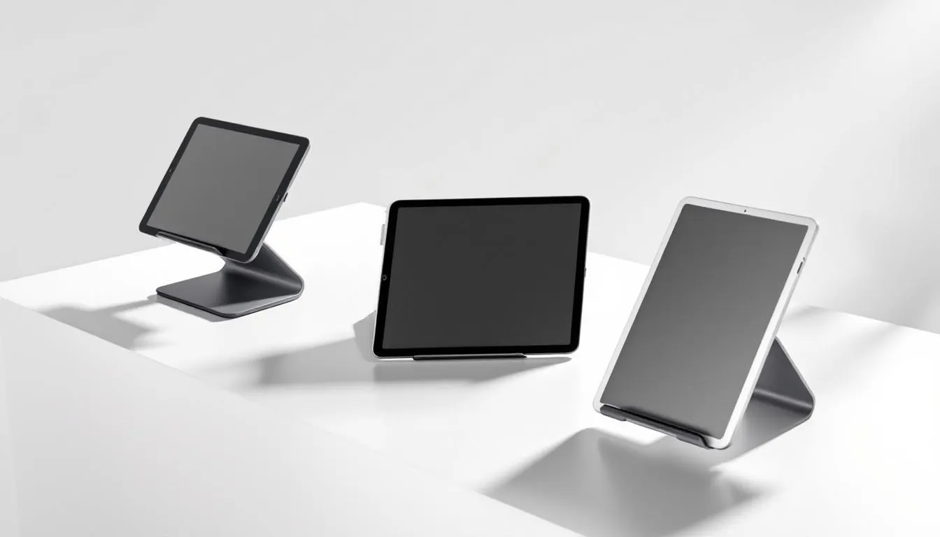 Halterungen und Ständer für iPads, die eine ergonomische Nutzung ermöglichen.