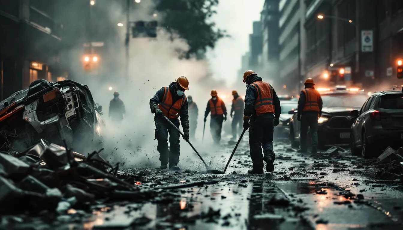 Training for accident cleanup jobs emphasizing safety and skills.