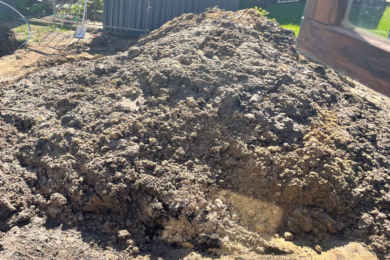 When digging next to a building it is important to make sure there is no hard rubbish in the soil