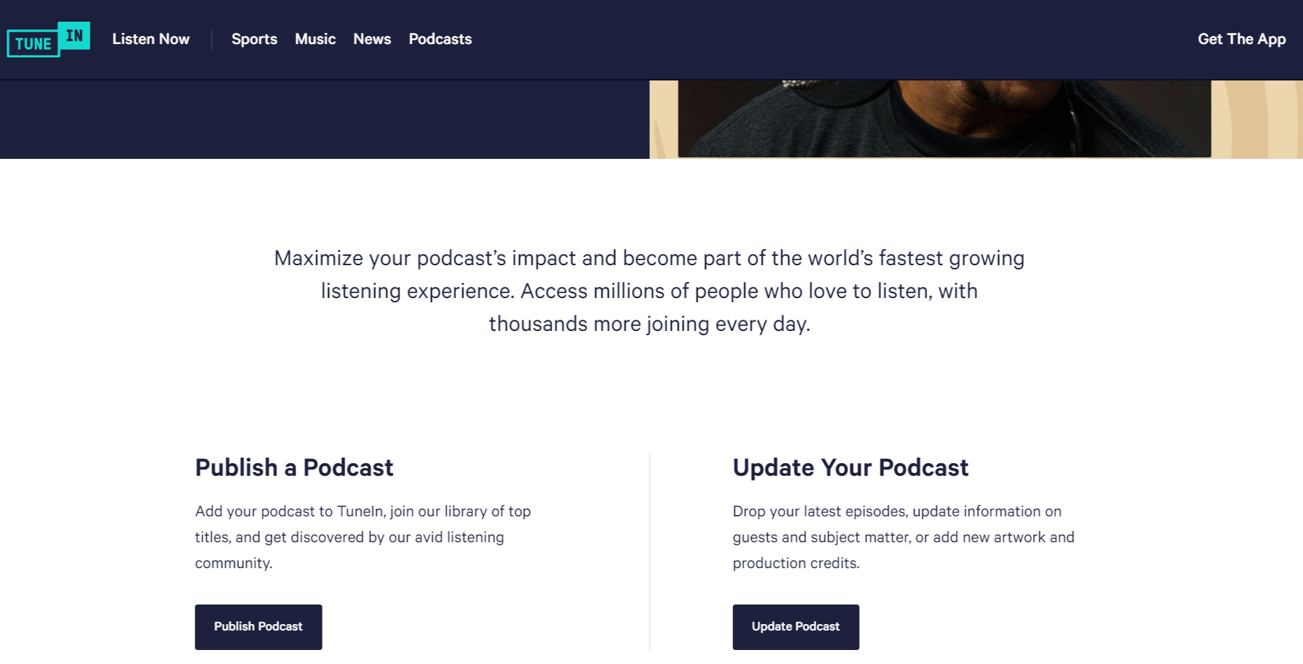 Podcasters page