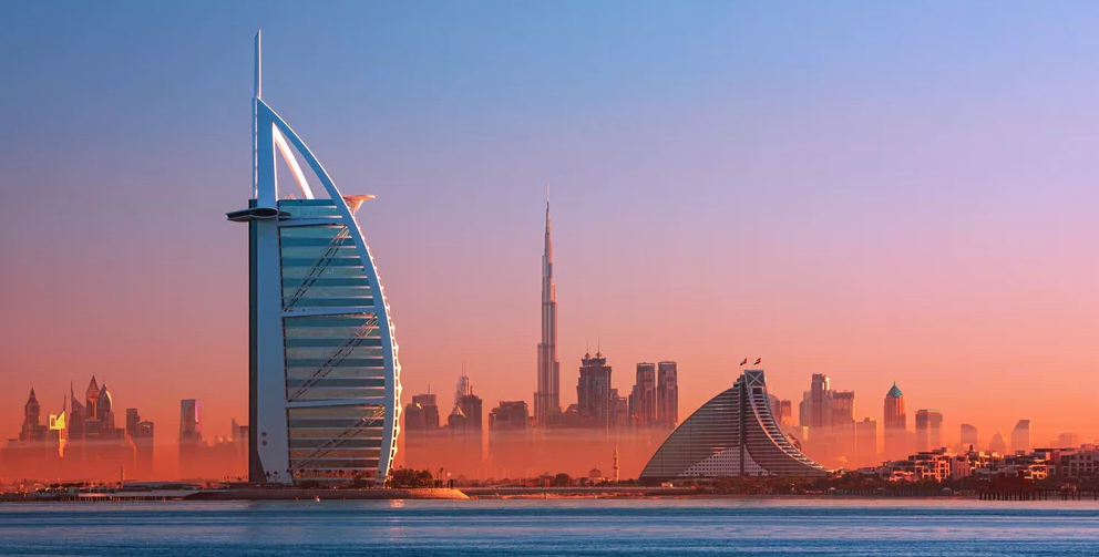 An image of the Dubai skyline. 