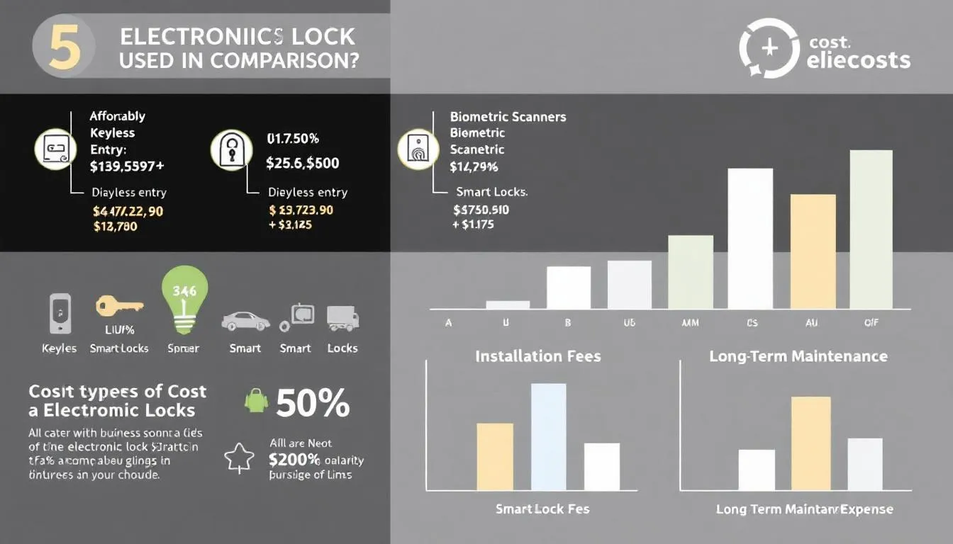 A visual comparison of costs associated with different electronic locks for businesses.