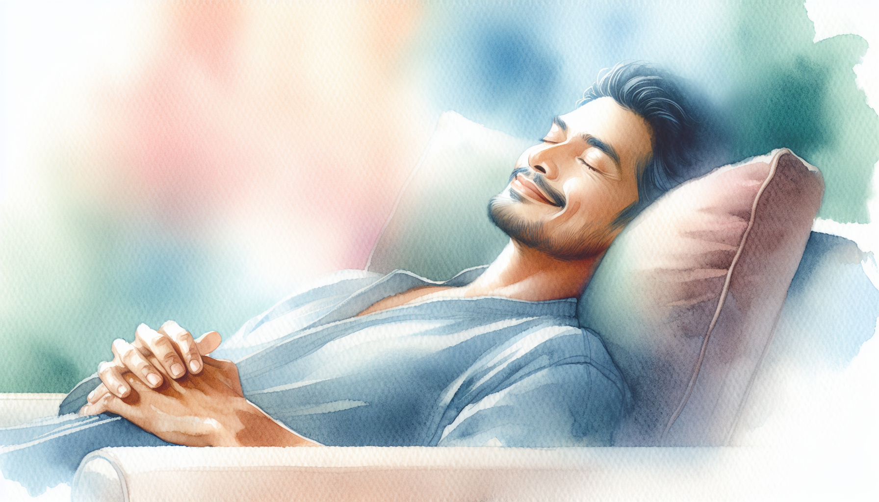 An illustration depicting a person relaxing after a long day with a leg massager for quicker recovery.