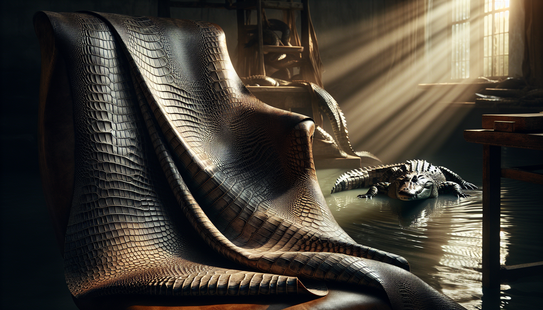 Artistic representation of crocodile leather texture