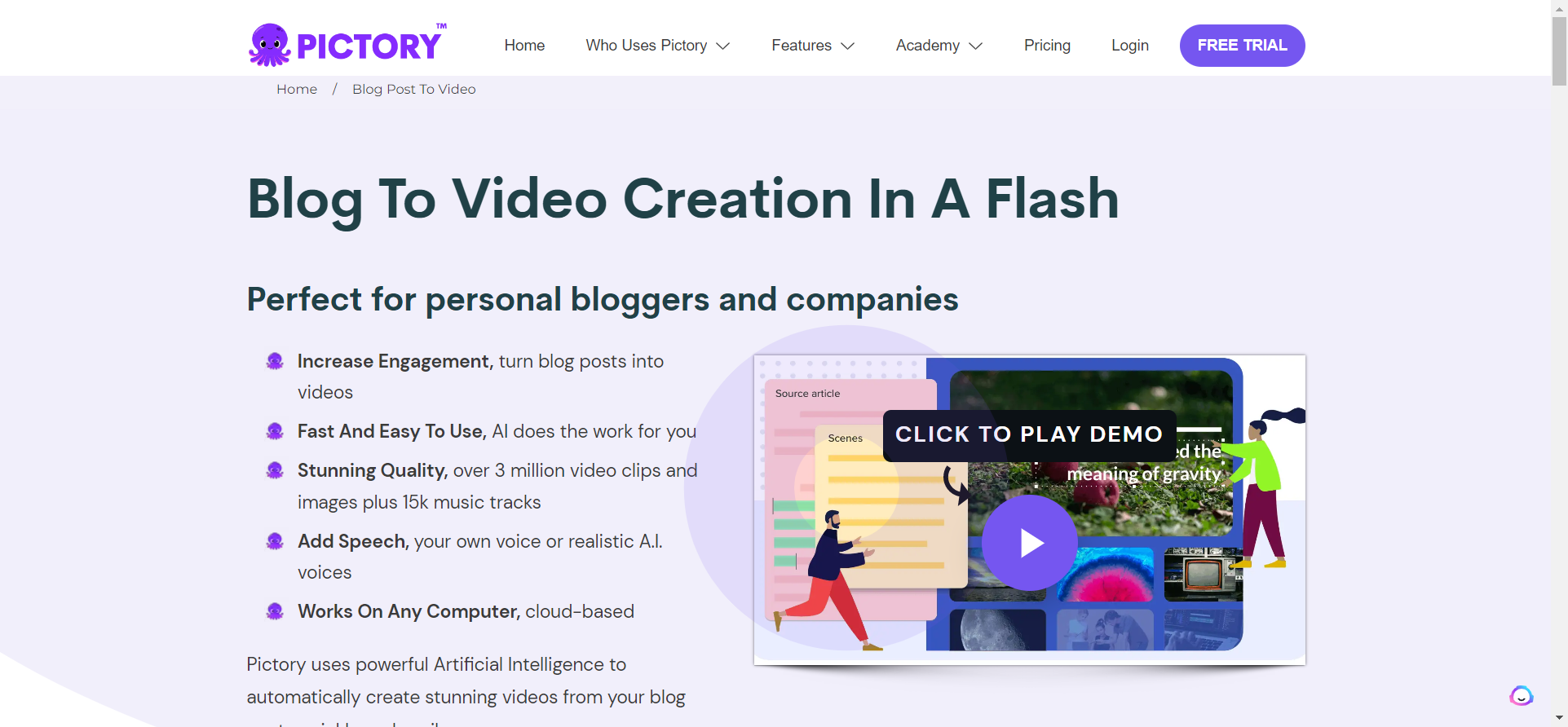 Turn blog posts into videos