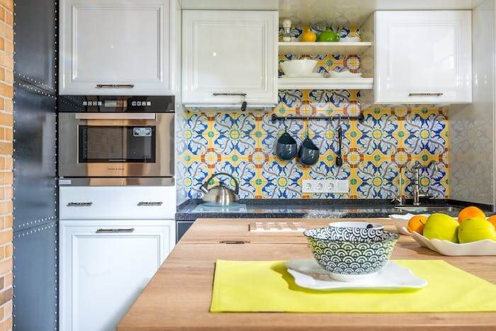 Create fun patterns on walls with tiles in your house