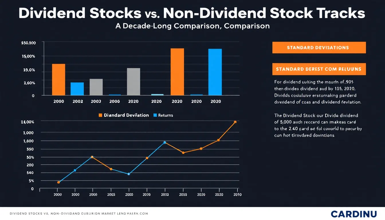 A graph comparing the volatility of dividend stocks versus non-dividend stocks during market downturns.