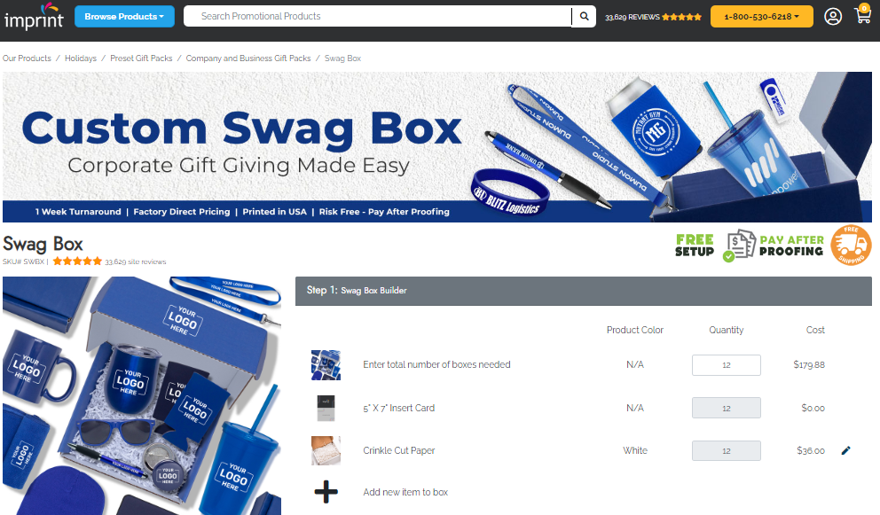 create swag box for giveaway
