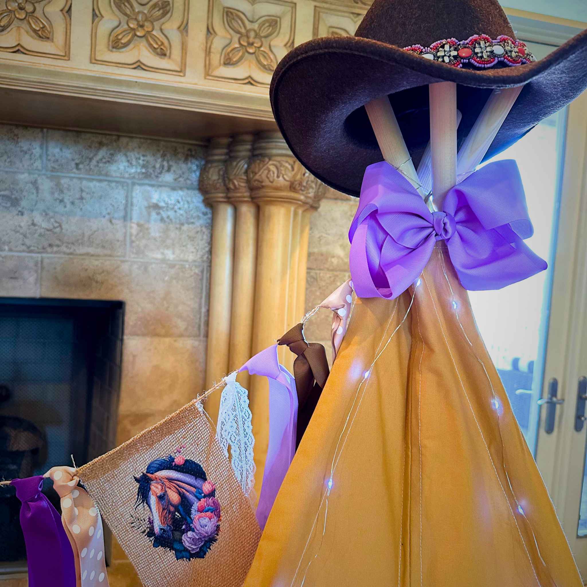 A wild west scene with cowboy hats and boots to set the event