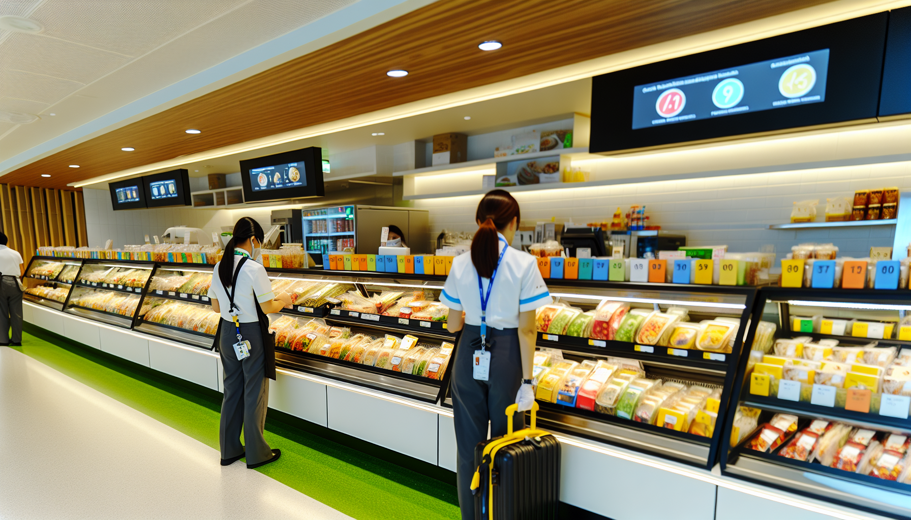 Grab-and-go options in a hospital retail space
