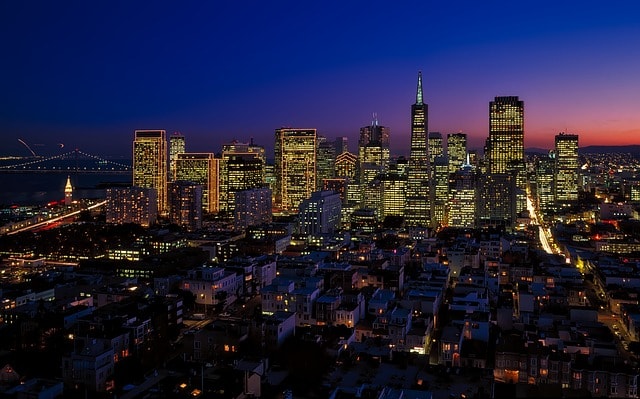 transamerica pyramid, skyline, city