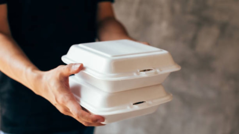 Styrofoam takeaway packaging