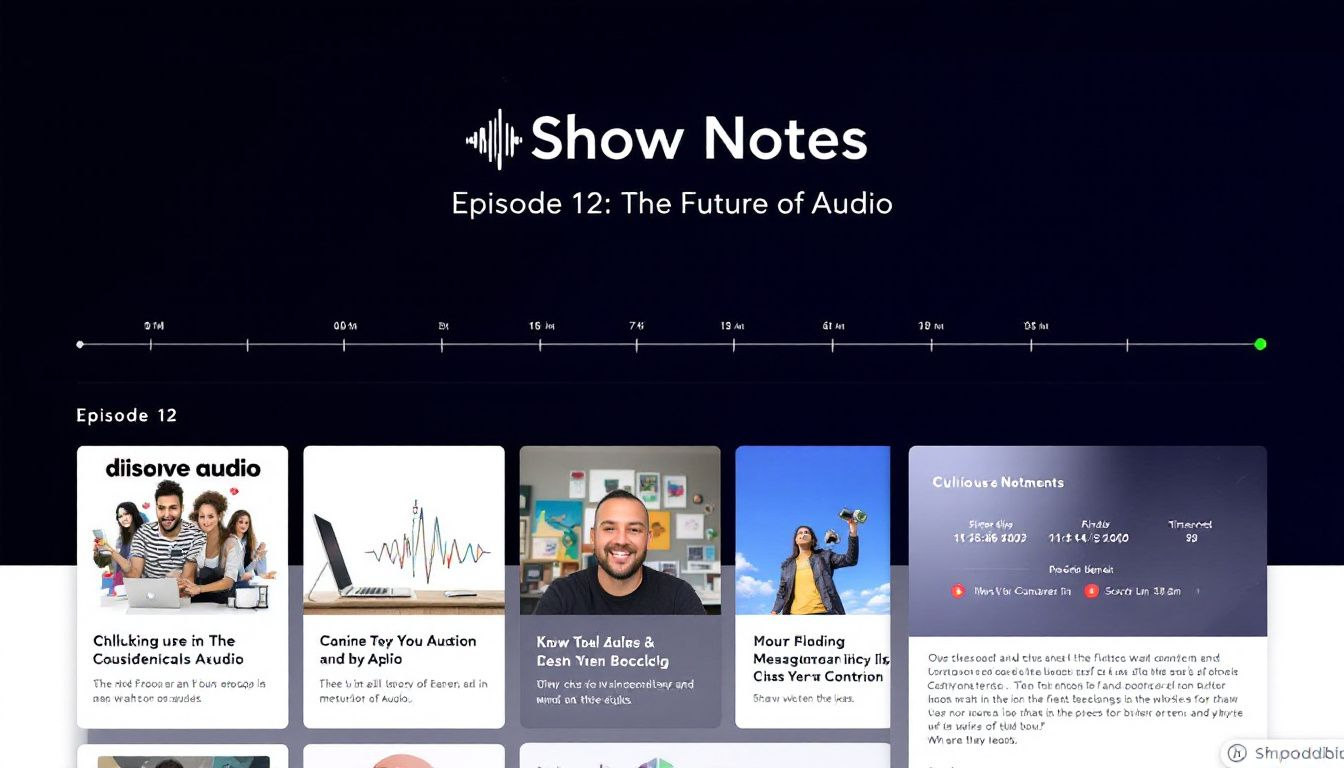 Detailed show notes section on a podcast website.