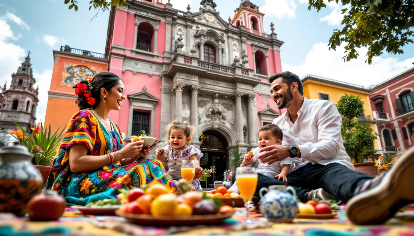 Familias disfrutando de un hotel en el centro histórico de la Ciudad de México.