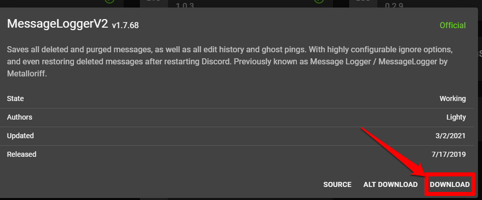 BetterDiscord Message Logger Messageloggerv2 To See Deleted Messages