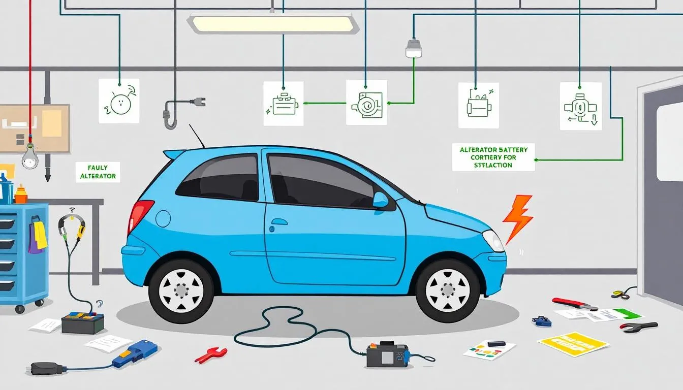 A visual representation of electrical system faults in vehicles, including the Vauxhall Corsa.