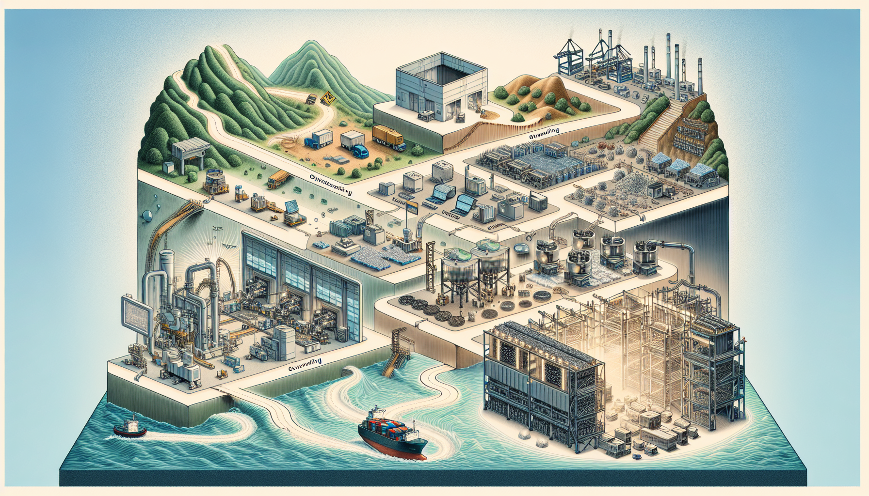 Illustration of chip manufacturing process and challenges