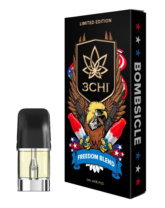 Our Freedom Blend vape uses our disposable vape pods. The THCA converts to THC when heated, potentially creating euphoric effects. The THCA disposables have a THCA filled cartridge that have become popular amongst many users.