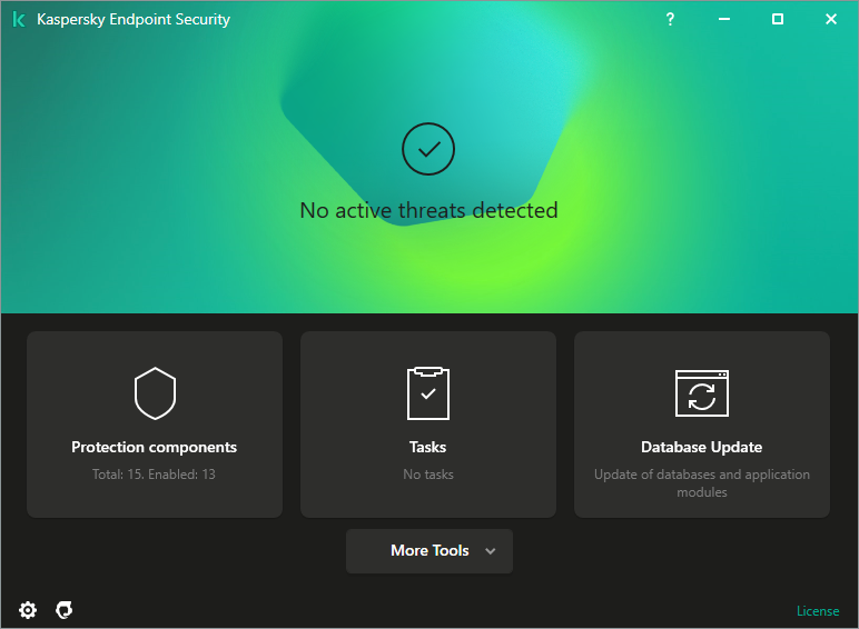 screenshot from Kaspersky Endpoint Security's dashboard. 
