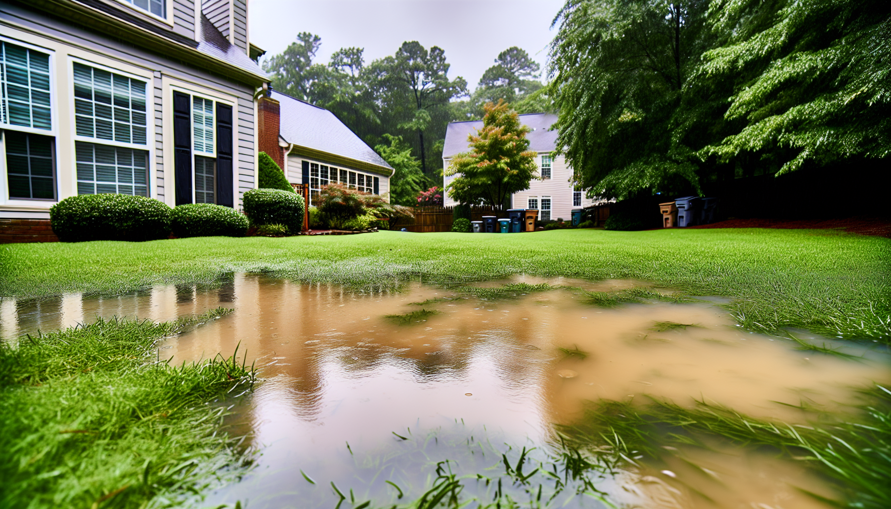 Puddles in yard