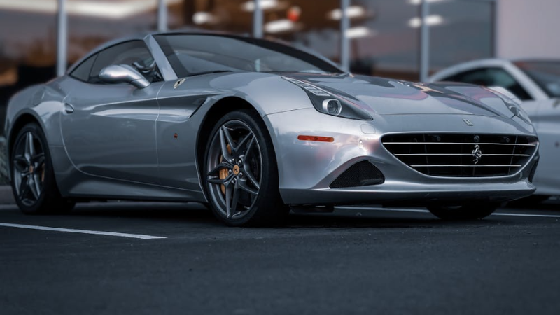 A car with satin finish with hydrophobic properties