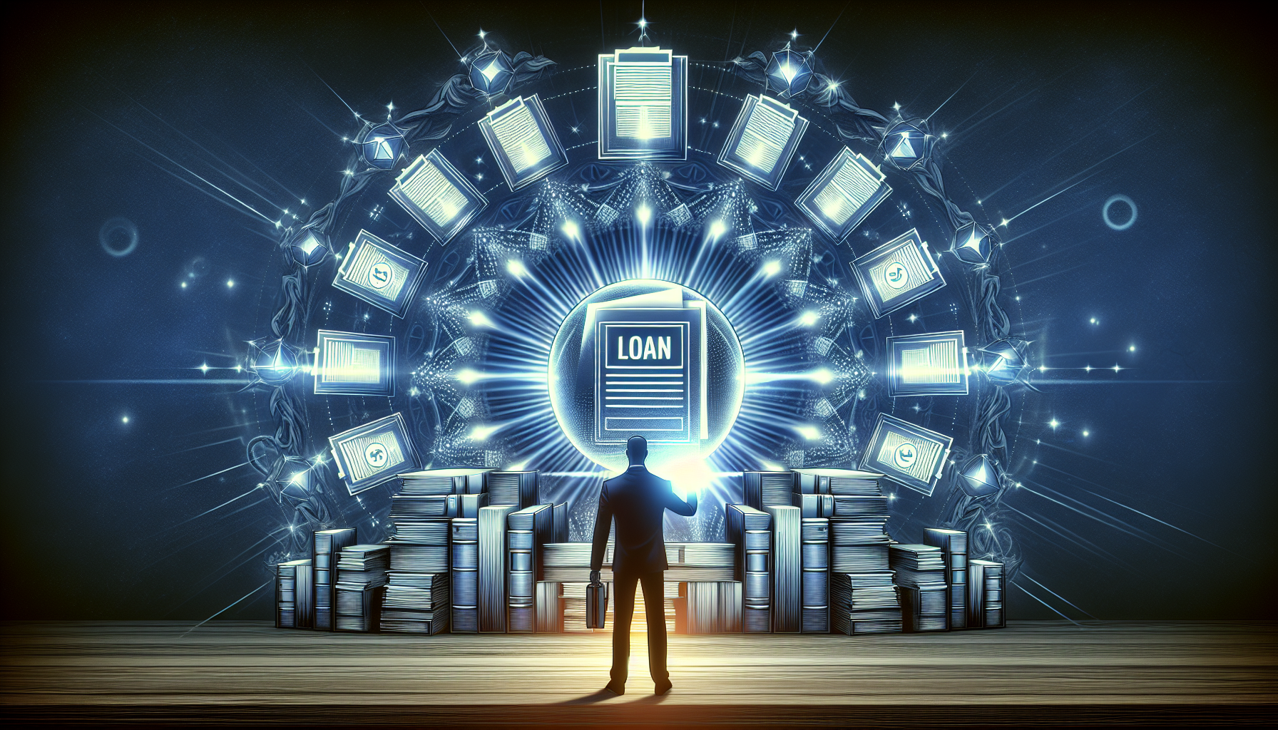 Illustration of a person presenting a strong loan application