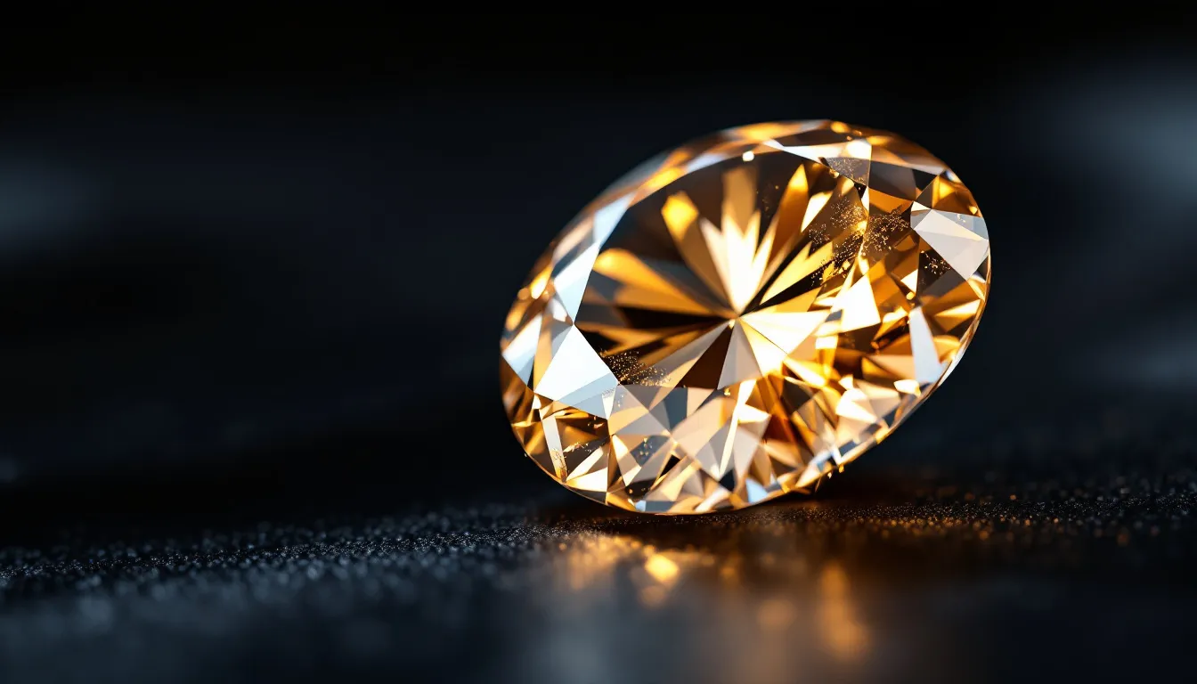 A close-up of a lab grown diamond being examined for quality.