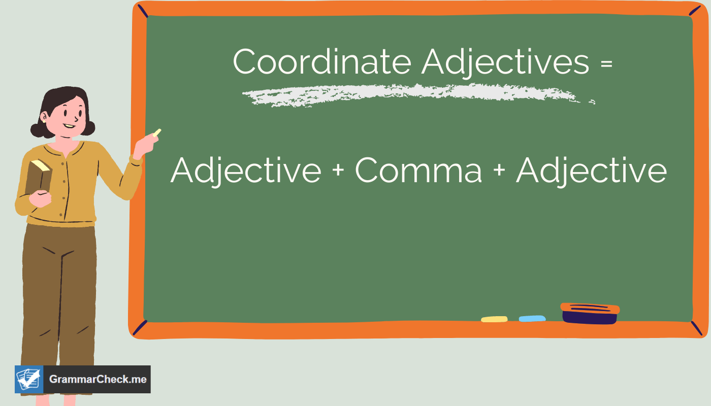 teacher explaining how to create coordinate adjectives