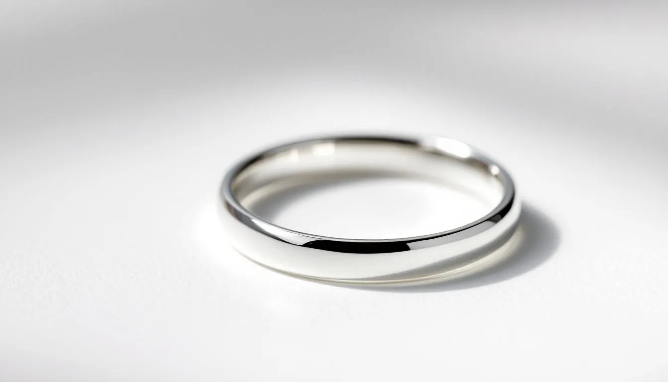 The image depicts a selection of elegant silver wedding rings, showcasing various styles crafted from premium sterling silver. Some rings feature clear cubic zirconia stones in a round shape, highlighting their sparkle against the sleek silver tone, perfect for a special day celebration.