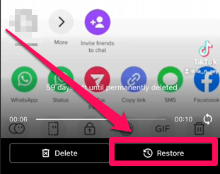 Image showing the Restore button Google Photos