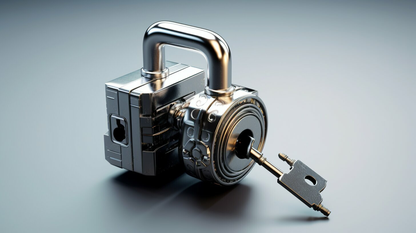 Futuristic-looking lock and key
