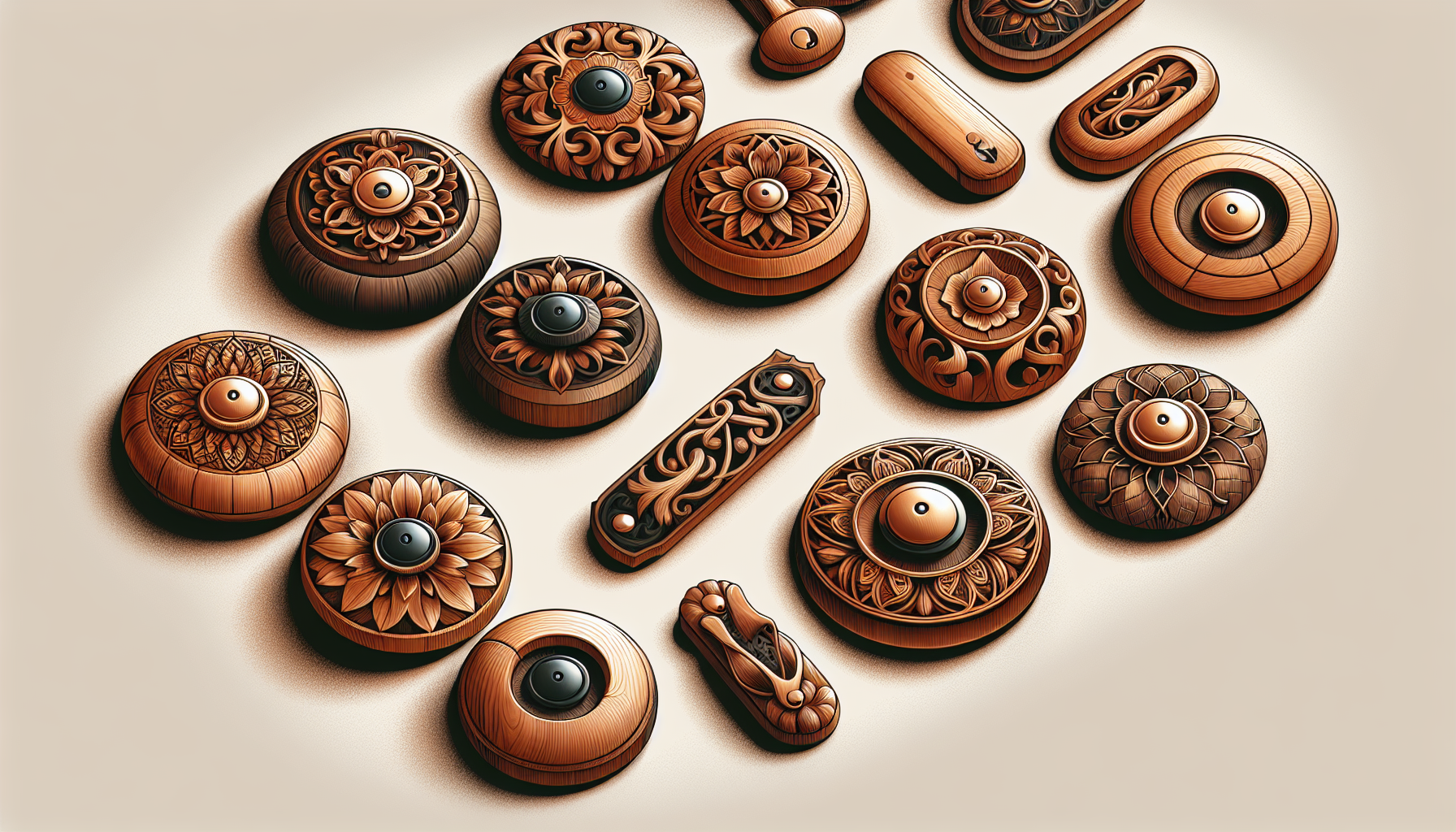 Chic magnetic wood doorbells as home gifts